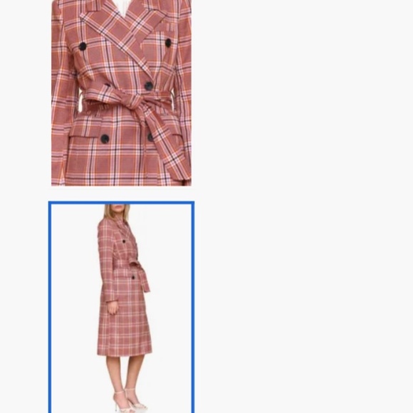 Avec Les Filles Plaid Trench Coat - NWT - Picture 6 of 16